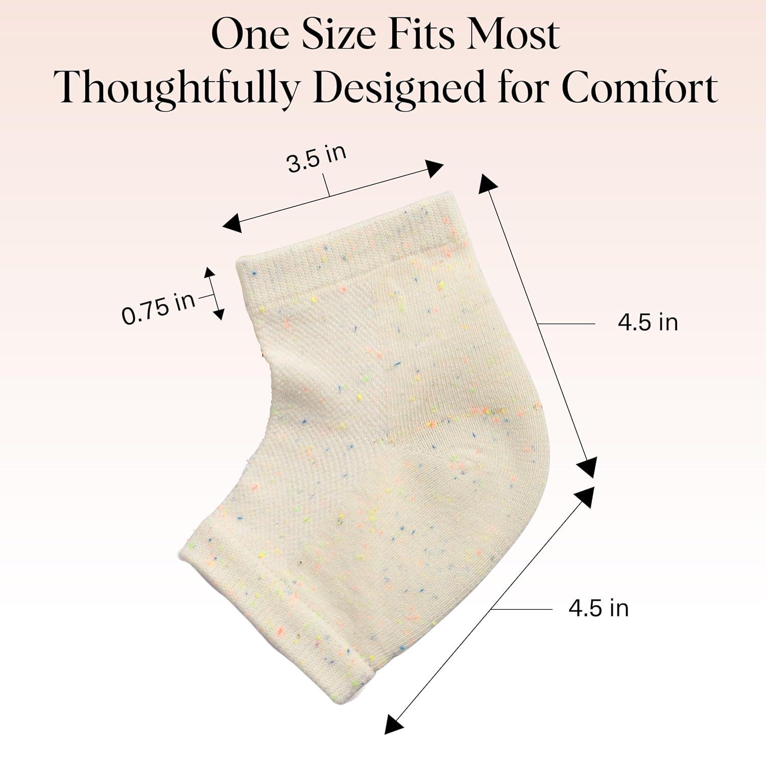 imageKitsch Moisturizing Socks for Cracked Heel Treatment  Reusable Spa Socks for Women ampamp Men with Insulated Gel Lining  Overnight Heel Socks for Dry Cracked Feet Hydrating OpenToe Design  1 PairCream