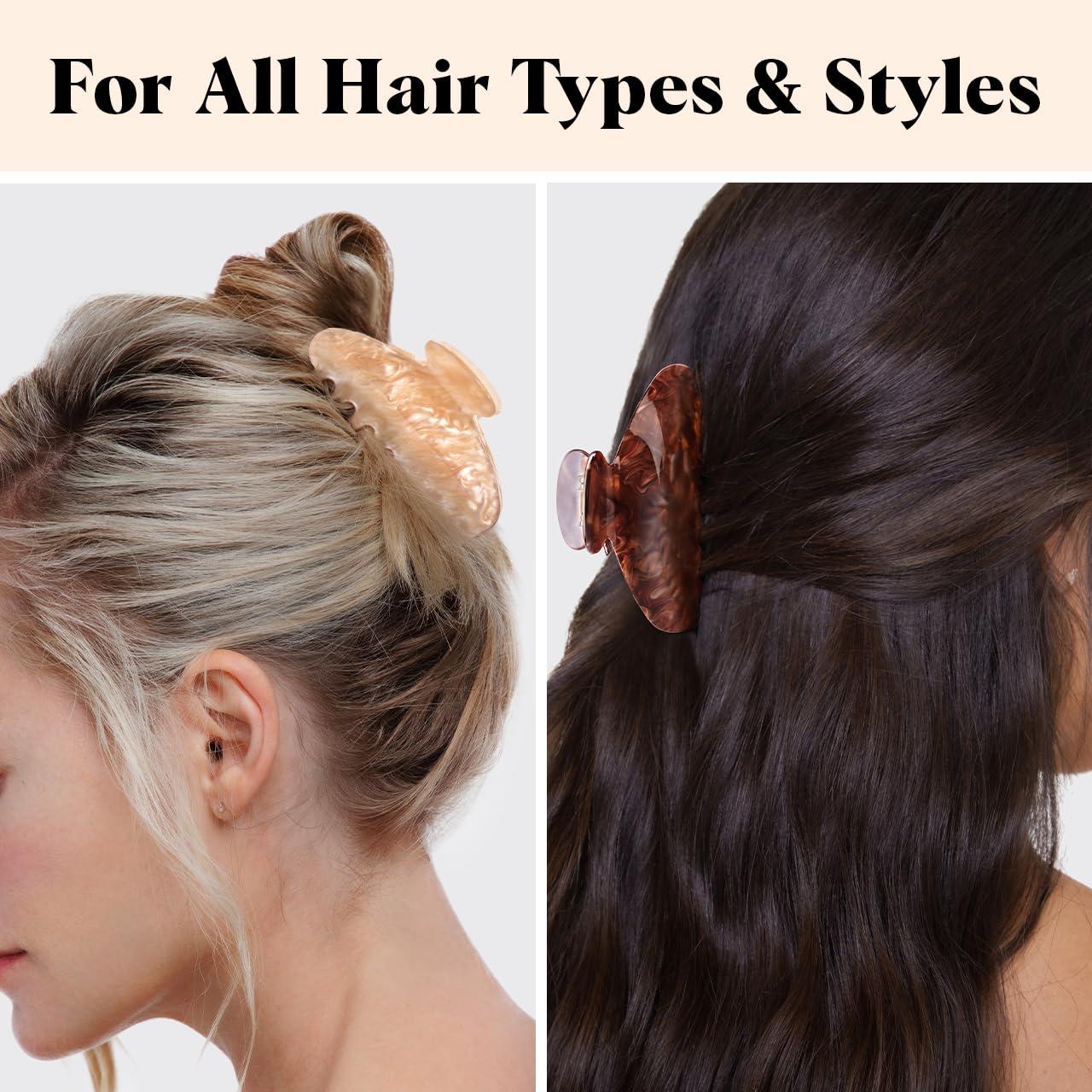 imageKitsch Recycled Plastic Large Claw Clip  Big Marble Hair Clips for Women  Jaw Clips for Girls  Big Claw Clips for Thick Hair 1pc BlondeBlonde