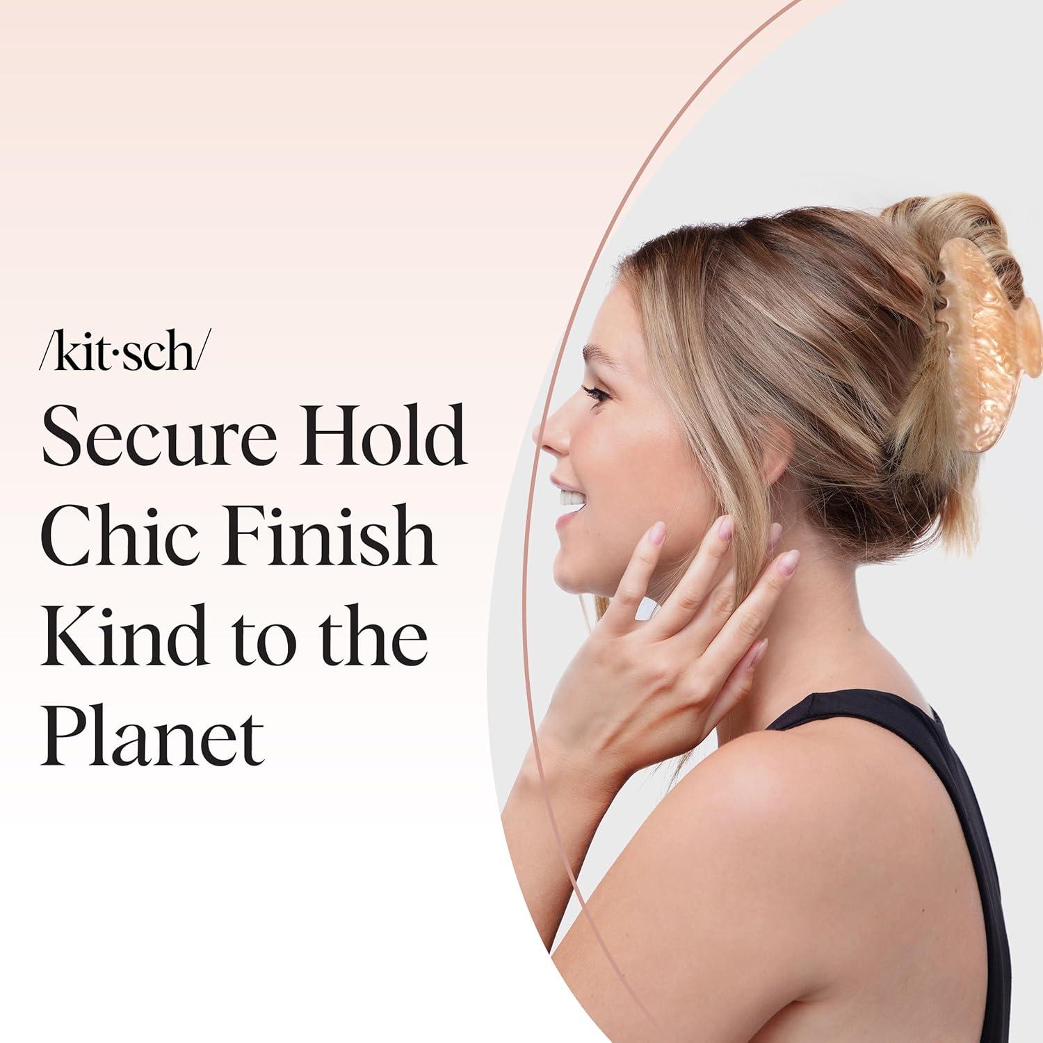 imageKitsch Recycled Plastic Large Claw Clip  Big Marble Hair Clips for Women  Jaw Clips for Girls  Big Claw Clips for Thick Hair 1pc BlondeBlonde