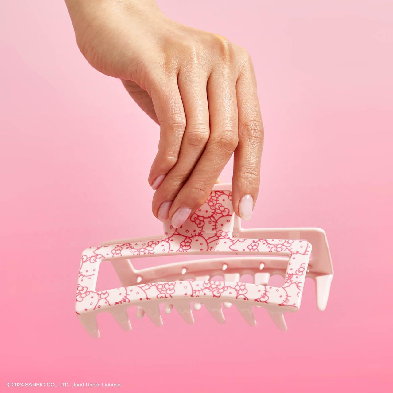imageKitsch Recycled Plastic Large Claw Clip Big Open Shape Hair Clips for Women Large Hair Claw Clips ampamp Jaw Clips Big Claw Clips for Thick Hair 1pc BlackPink Kitty Faces