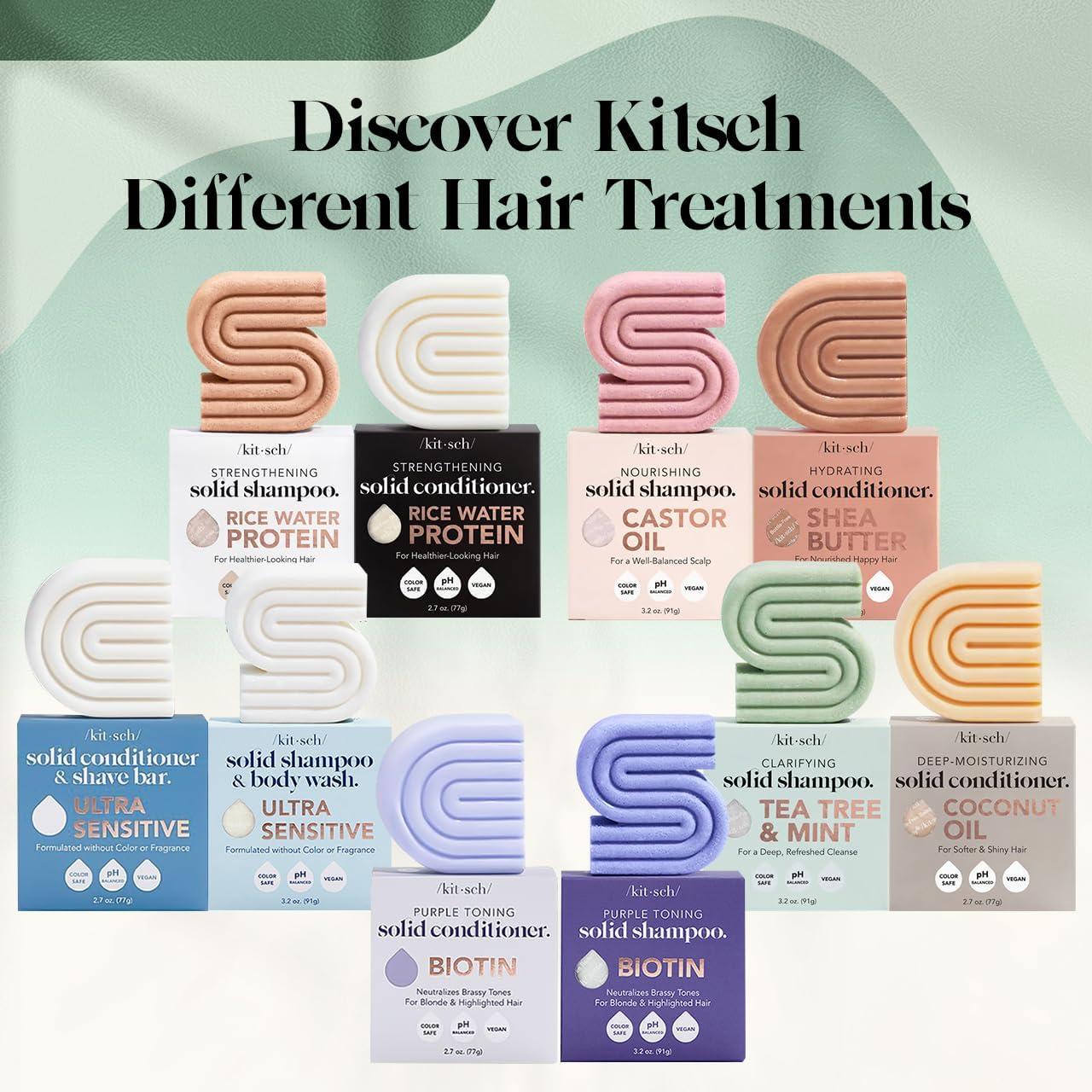 imageKitsch Rosemary ampamp Biotin Shampoo and Conditioner Set for Hair Growth  Strengthening Thickening ampamp Volumizing Shampoo and Conditioner Bar  Paraben Sulfate ampamp Silicone Free  Made in USA  2 pack