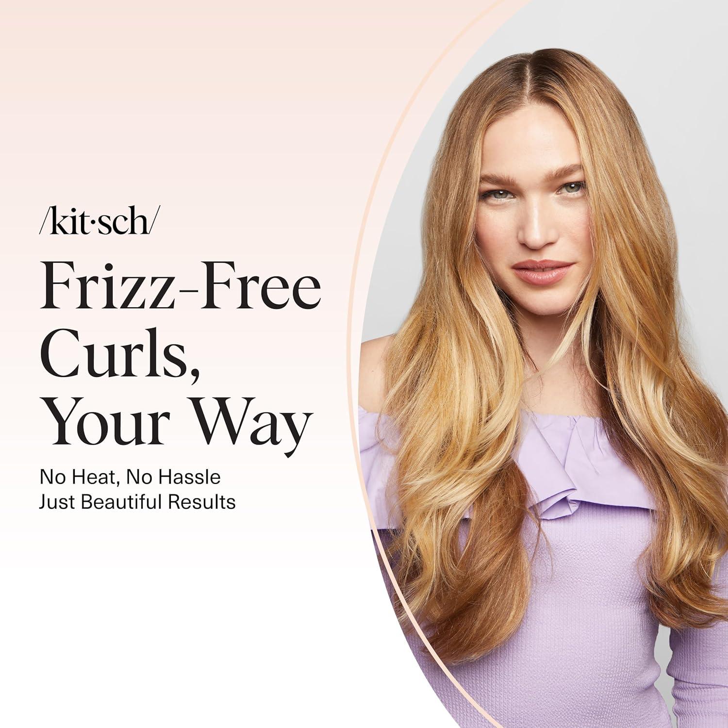 imageKitsch Satin Heatless Curling Set  Heatless Curls Overnight with 34quot Hair Curler ampamp 2 Satin Scrunchies  Comfortable Hair Curlers to Sleep In for FrizzFree No Heat Damage Styling  Sunset Tie Dye04 Chocolate