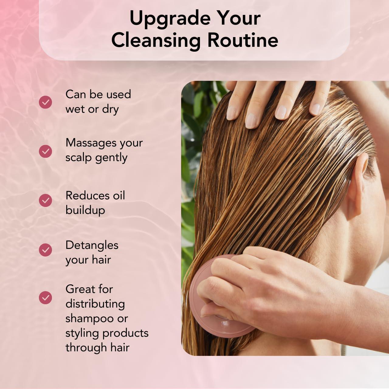 imageKitsch Scalp Massager for Hair Care  Scalp Scrubber Shampoo Brush ampamp Exfoliator for All Hair Types  Relaxing ampamp Exfoliating  Terracotta