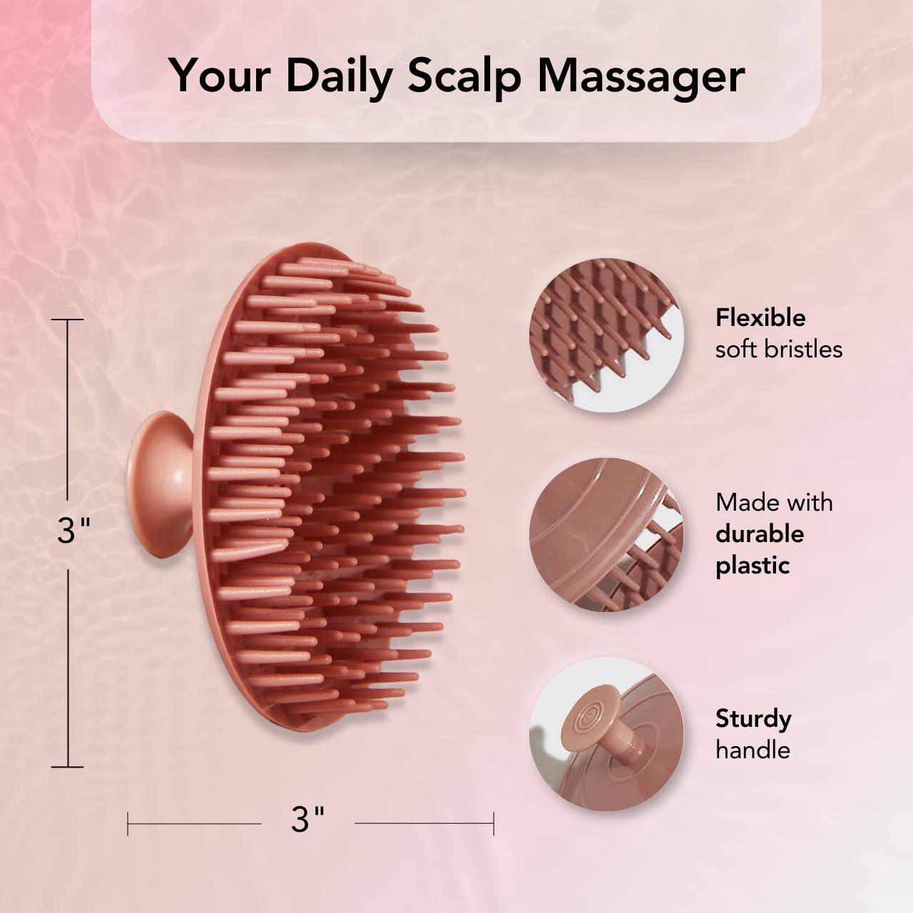 imageKitsch Scalp Massager for Hair Care  Scalp Scrubber Shampoo Brush ampamp Exfoliator for All Hair Types  Relaxing ampamp Exfoliating  Terracotta
