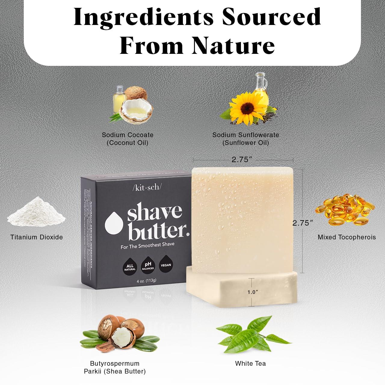 imageKitsch Shaving Soap for Men  Hydrating Shave Butter ampamp Shave Soap Bar  Nourishing Bar Soap for Smooth IrritationFree Shave  Paraben Silicone ampamp SulfateFree  Vegan Made in USA  4 ozShave Butter Bar Gender Neutral