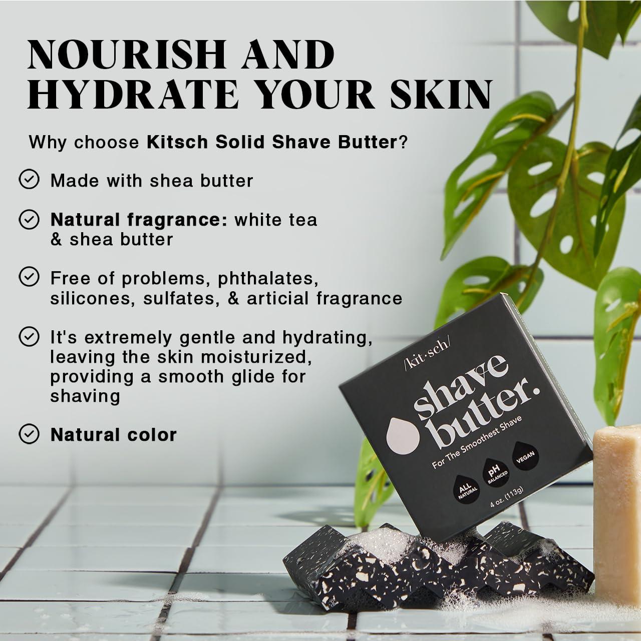 imageKitsch Shaving Soap for Men  Hydrating Shave Butter ampamp Shave Soap Bar  Nourishing Bar Soap for Smooth IrritationFree Shave  Paraben Silicone ampamp SulfateFree  Vegan Made in USA  4 ozShave Butter Bar Gender Neutral