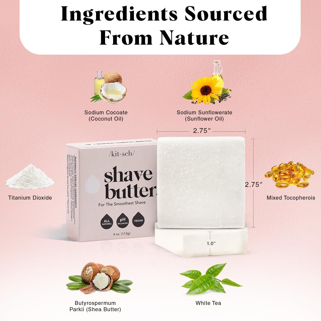 imageKitsch Shaving Soap for Men  Hydrating Shave Butter ampamp Shave Soap Bar  Nourishing Bar Soap for Smooth IrritationFree Shave  Paraben Silicone ampamp SulfateFree  Vegan Made in USA  4 ozShave Butter Bar