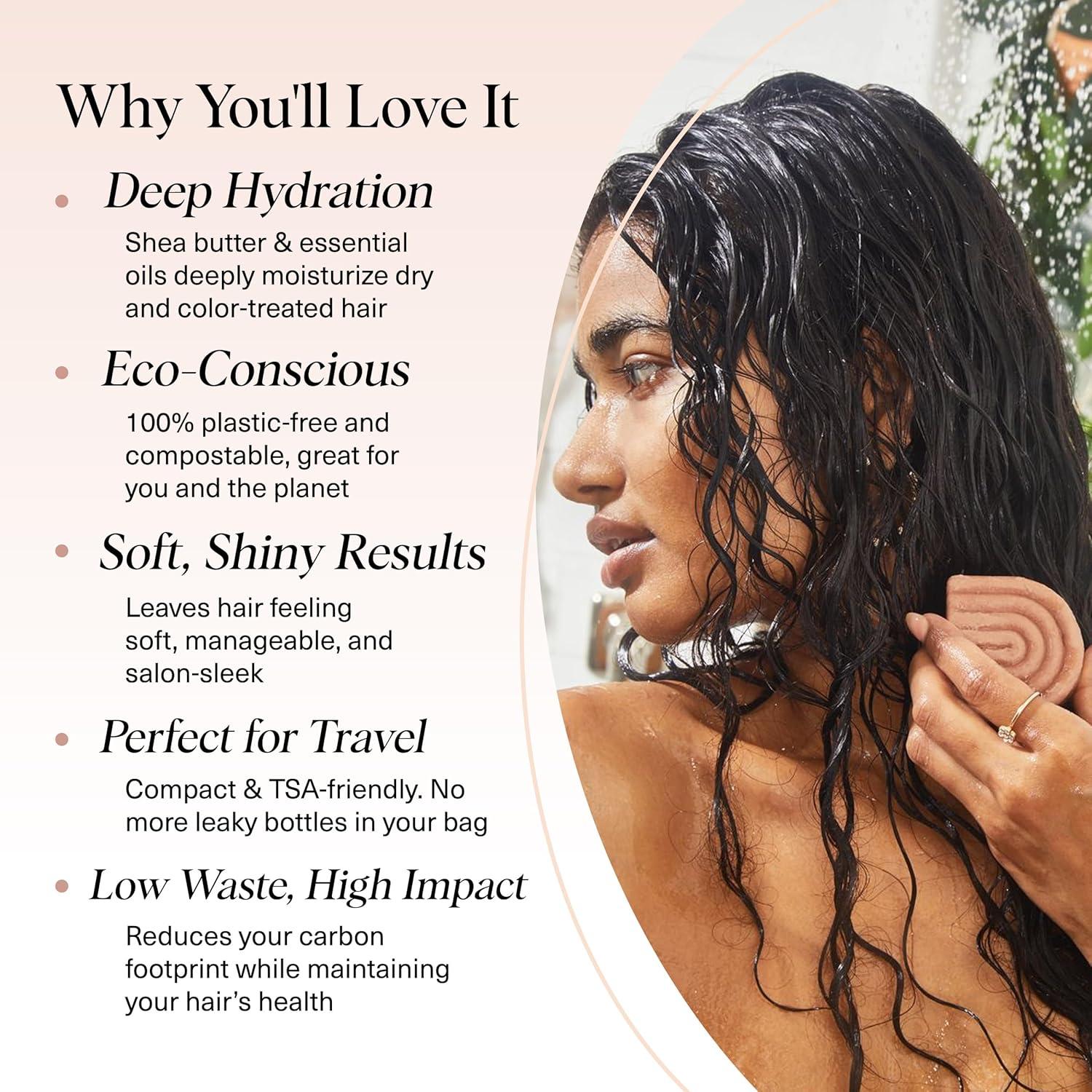 imageKitsch Shea Butter Conditioner Bar  Shea Moisture Conditioner for Soft Hydrated Hair  Solid Hair Conditioner for Hair Care  Paraben Sulfate ampamp SiliconeFree Vegan Made in USA  27 oz