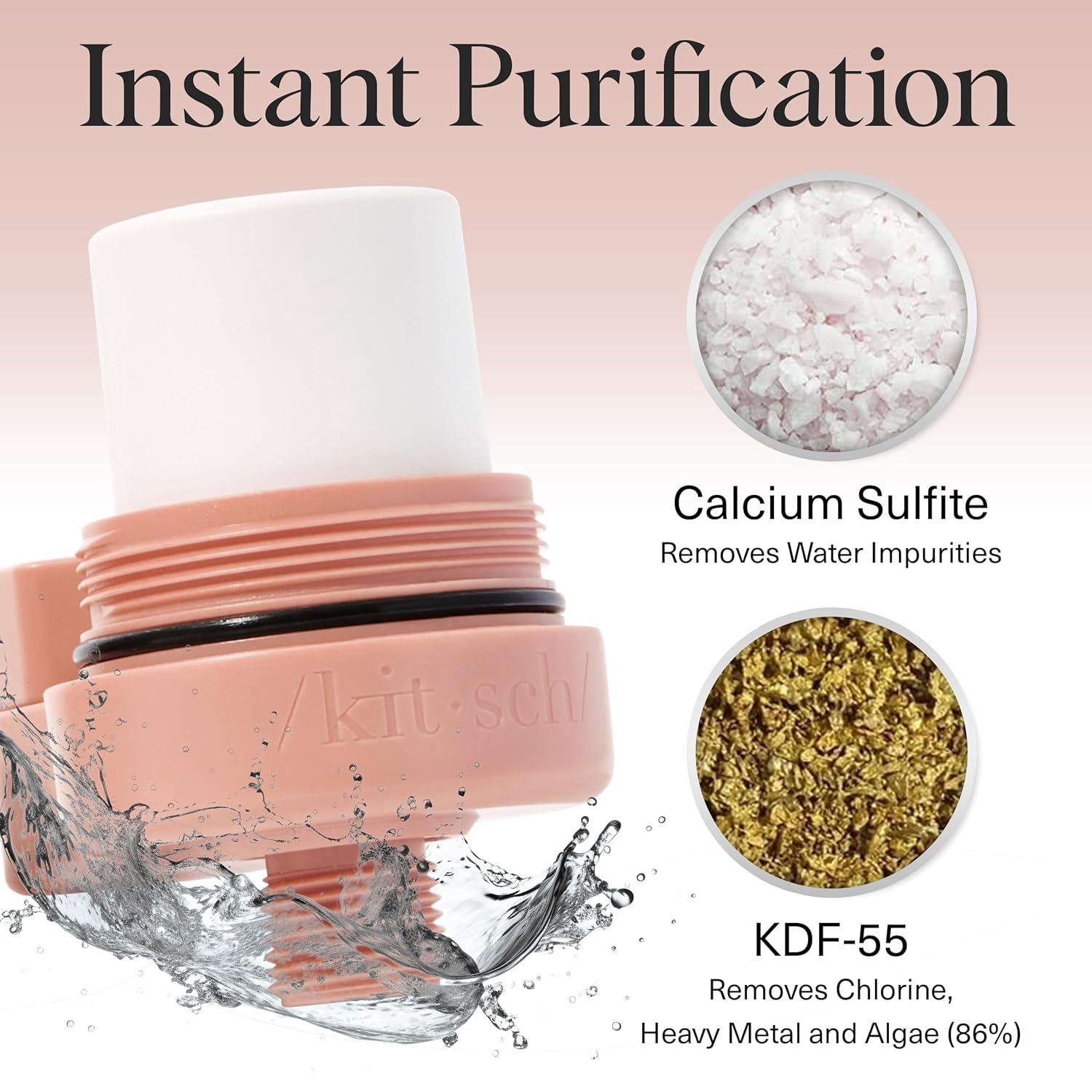 imageKitsch Shower Head Filter for Hard Water  Shower Filter with KDF55 ampamp Calcium Sulfite Helps Reduce Chlorine ampamp Impurities Water Softener  Bathroom Accessories for Healthier Hair ampamp Skin  BlackTerracotta