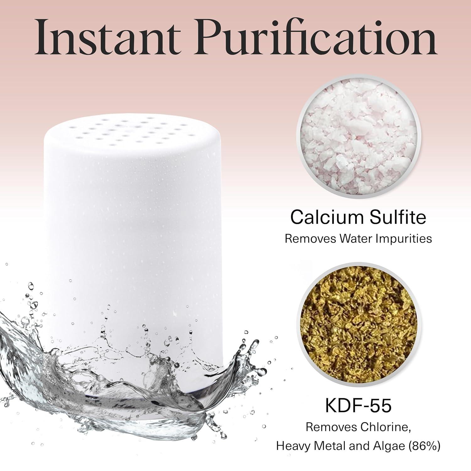 imageKitsch Shower Head Filter for Hard Water  Shower Filter with KDF55 ampamp Calcium Sulfite Helps Reduce Chlorine ampamp Impurities Water Softener  Bathroom Accessories for Healthier Hair ampamp Skin  BlackWhite