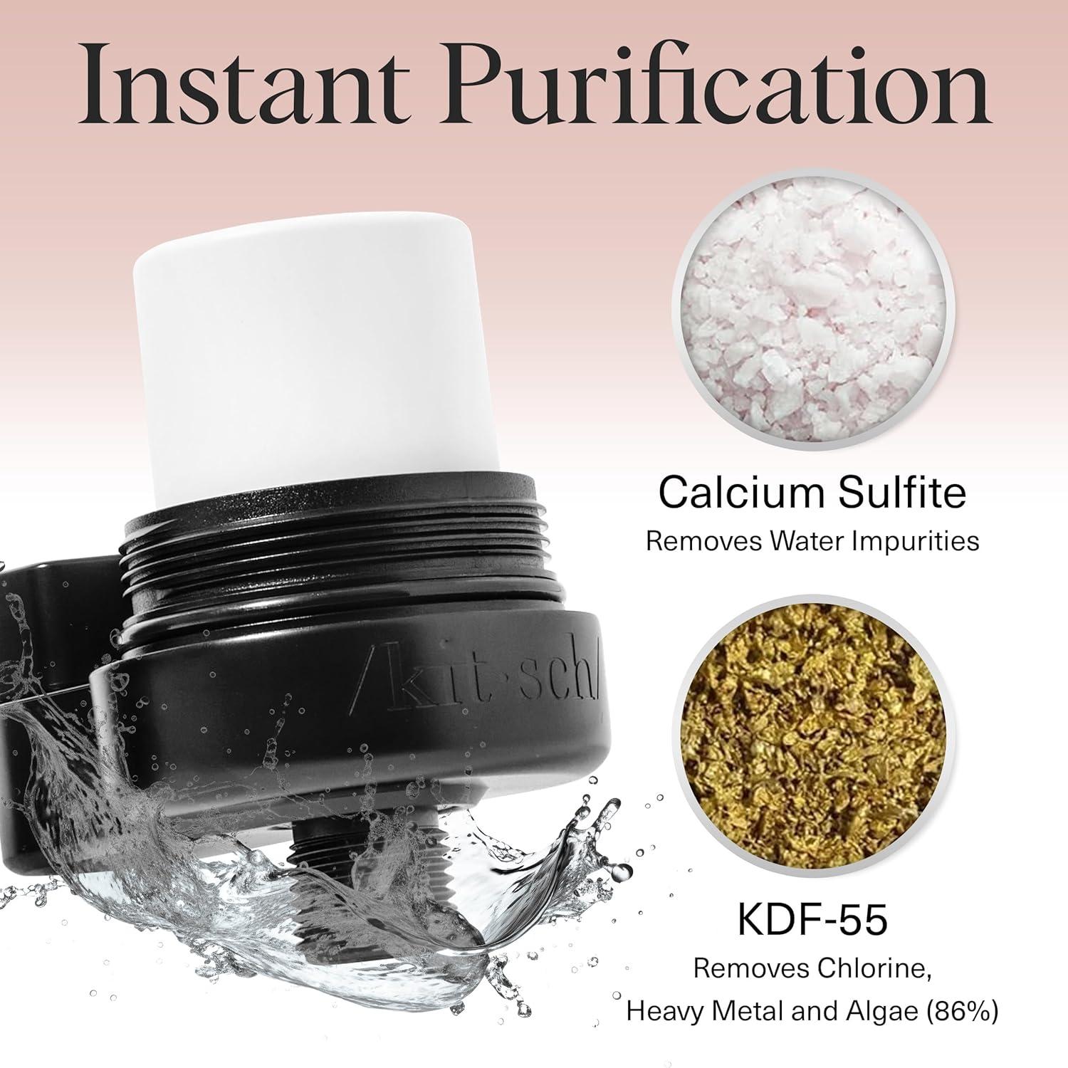 imageKitsch Shower Head Filter for Hard Water  Shower Filter with KDF55 ampamp Calcium Sulfite Helps Reduce Chlorine ampamp Impurities Water Softener  Bathroom Accessories for Healthier Hair ampamp Skin  BlackBlack