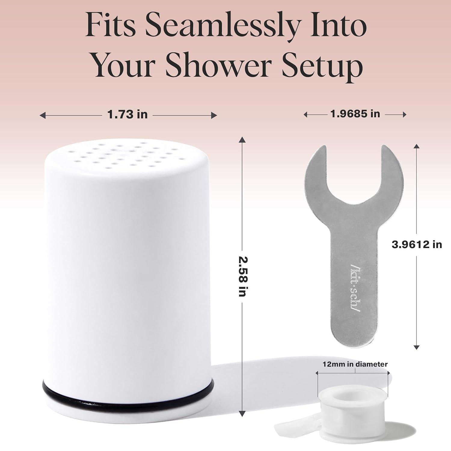 imageKitsch Shower Head Filter for Hard Water  Shower Filter with KDF55 ampamp Calcium Sulfite Helps Reduce Chlorine ampamp Impurities Water Softener  Bathroom Accessories for Healthier Hair ampamp Skin  BlackWhite