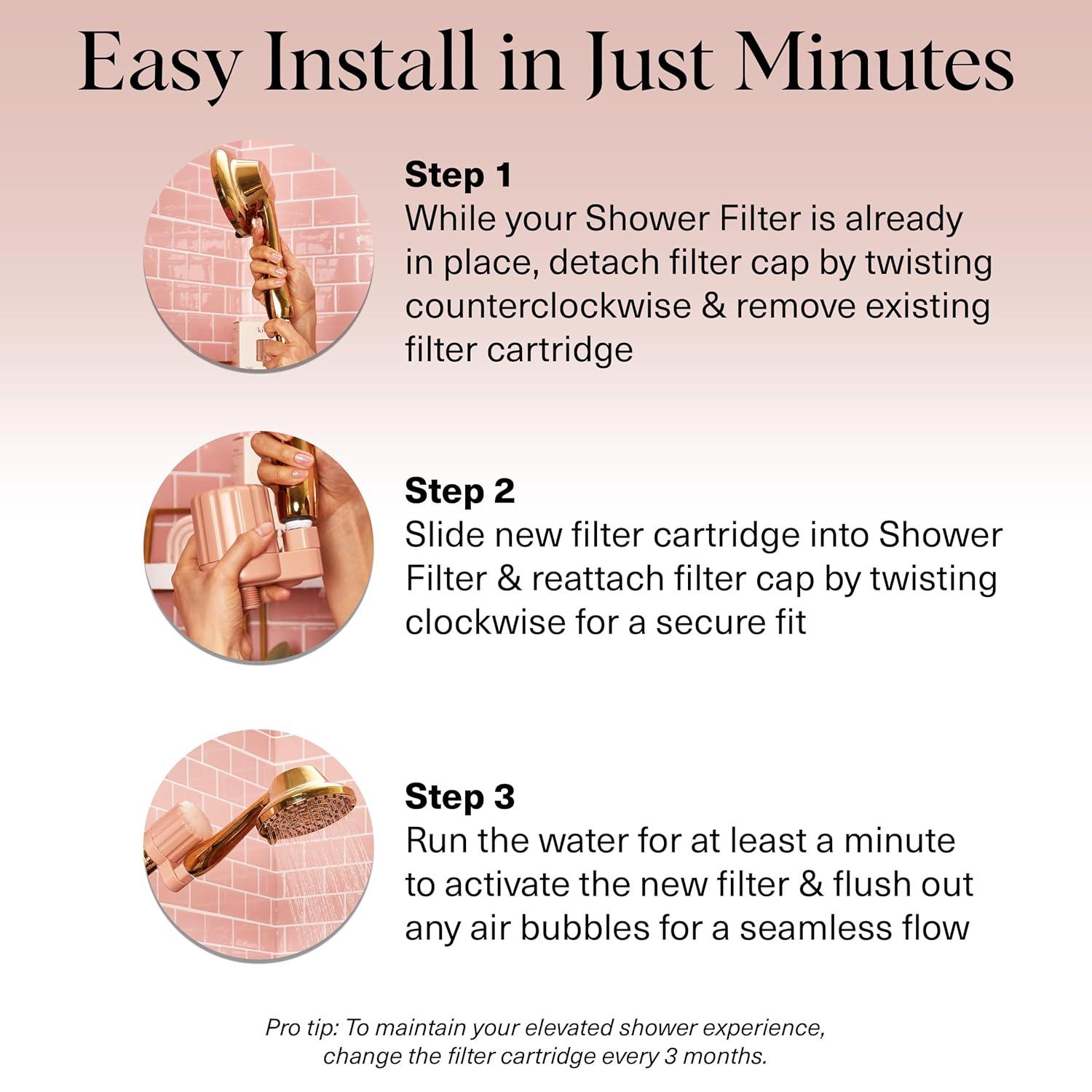 imageKitsch Shower Head Filter for Hard Water  Shower Filter with KDF55 ampamp Calcium Sulfite Helps Reduce Chlorine ampamp Impurities Water Softener  Bathroom Accessories for Healthier Hair ampamp Skin  BlackWhite