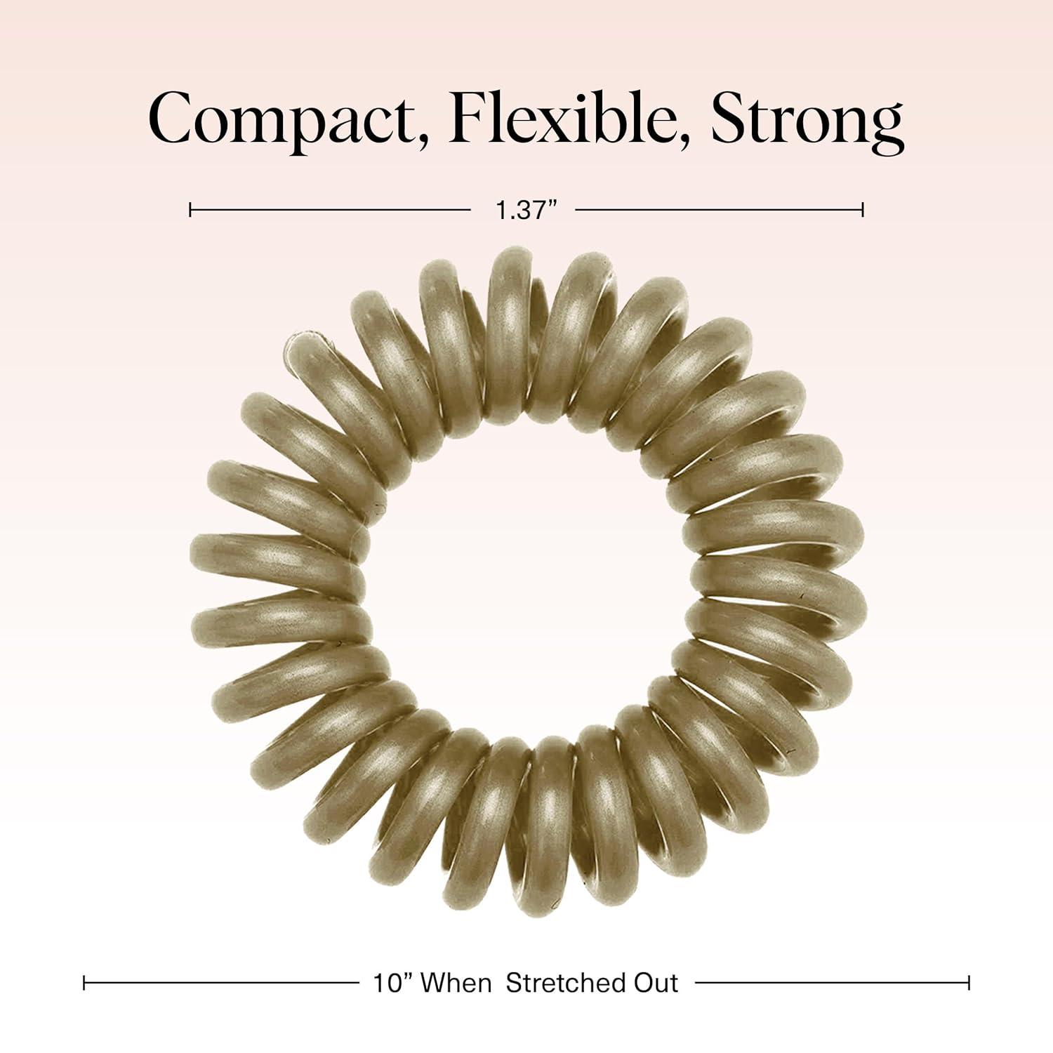 imageKitsch Spiral Hair Ties for Women  Creaseless and Dentfree Black Hair Ties No Damage Phone Cord Coils  Made of Flexible and Durable Plastic  Ideal for Daily Use  8pcsWhite