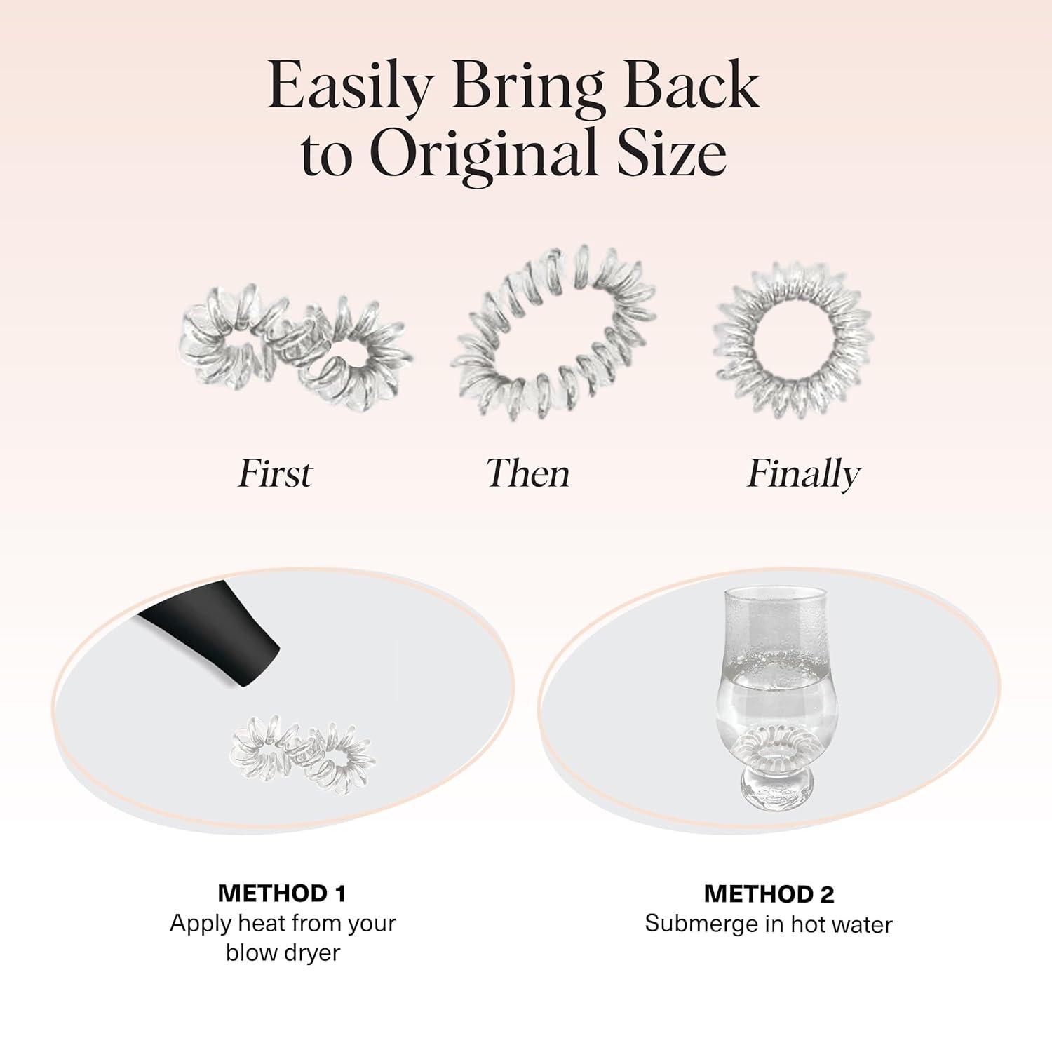 imageKitsch Spiral Hair Ties for Women  Creaseless and Dentfree Black Hair Ties No Damage Phone Cord Coils  Made of Flexible and Durable Plastic  Ideal for Daily Use  8pcsWhite