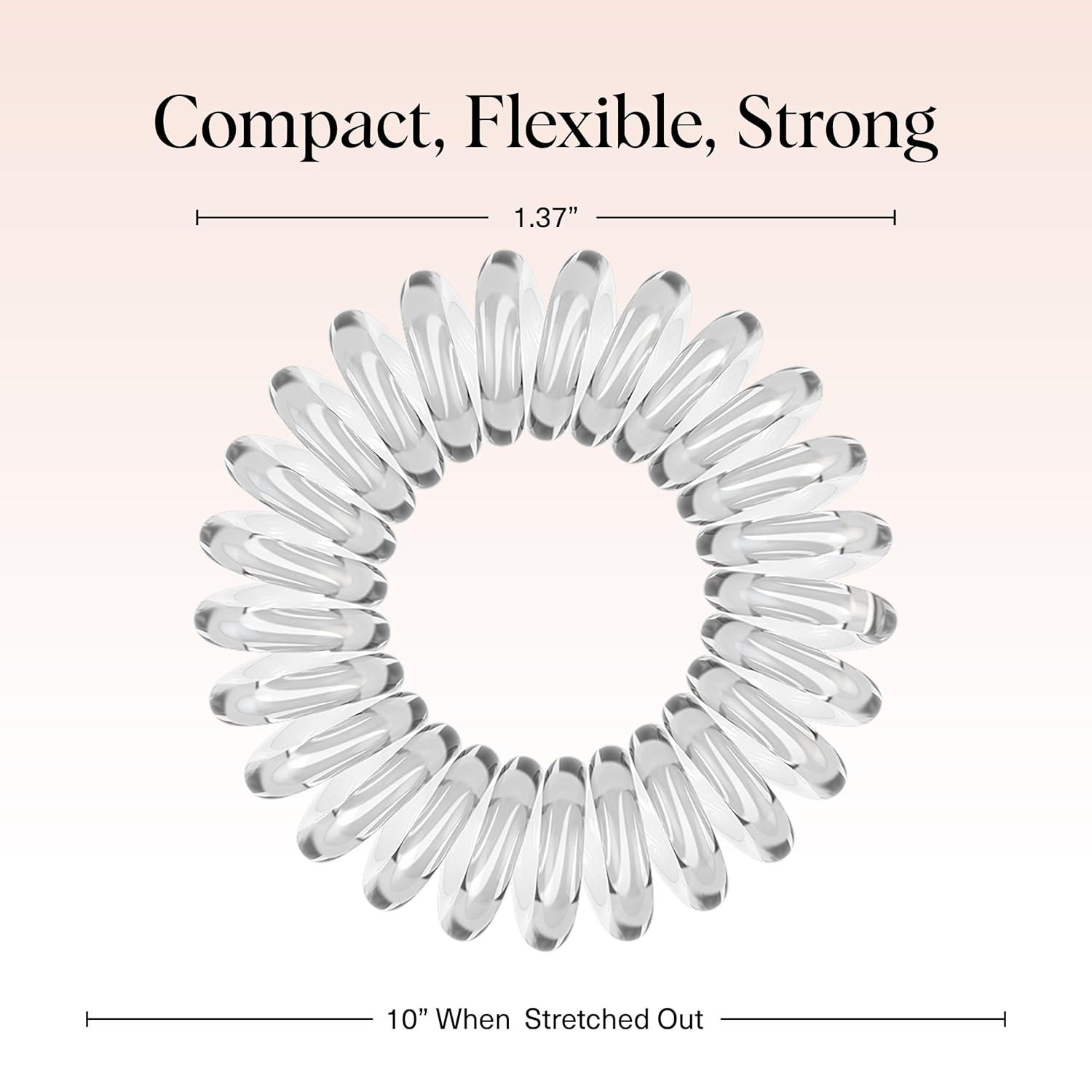 imageKitsch Spiral Hair Ties for Women  Creaseless and Dentfree Black Hair Ties No Damage Phone Cord Coils  Made of Flexible and Durable Plastic  Ideal for Daily Use  8pcsWatercolor