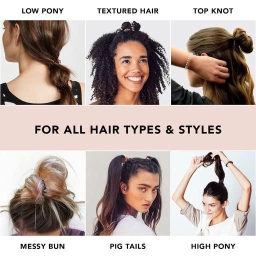 imageKitsch Spiral Hair Ties for Women  Creaseless and Dentfree Black Hair Ties No Damage Phone Cord Coils  Made of Flexible and Durable Plastic  Ideal for Daily Use  8pcsBlack