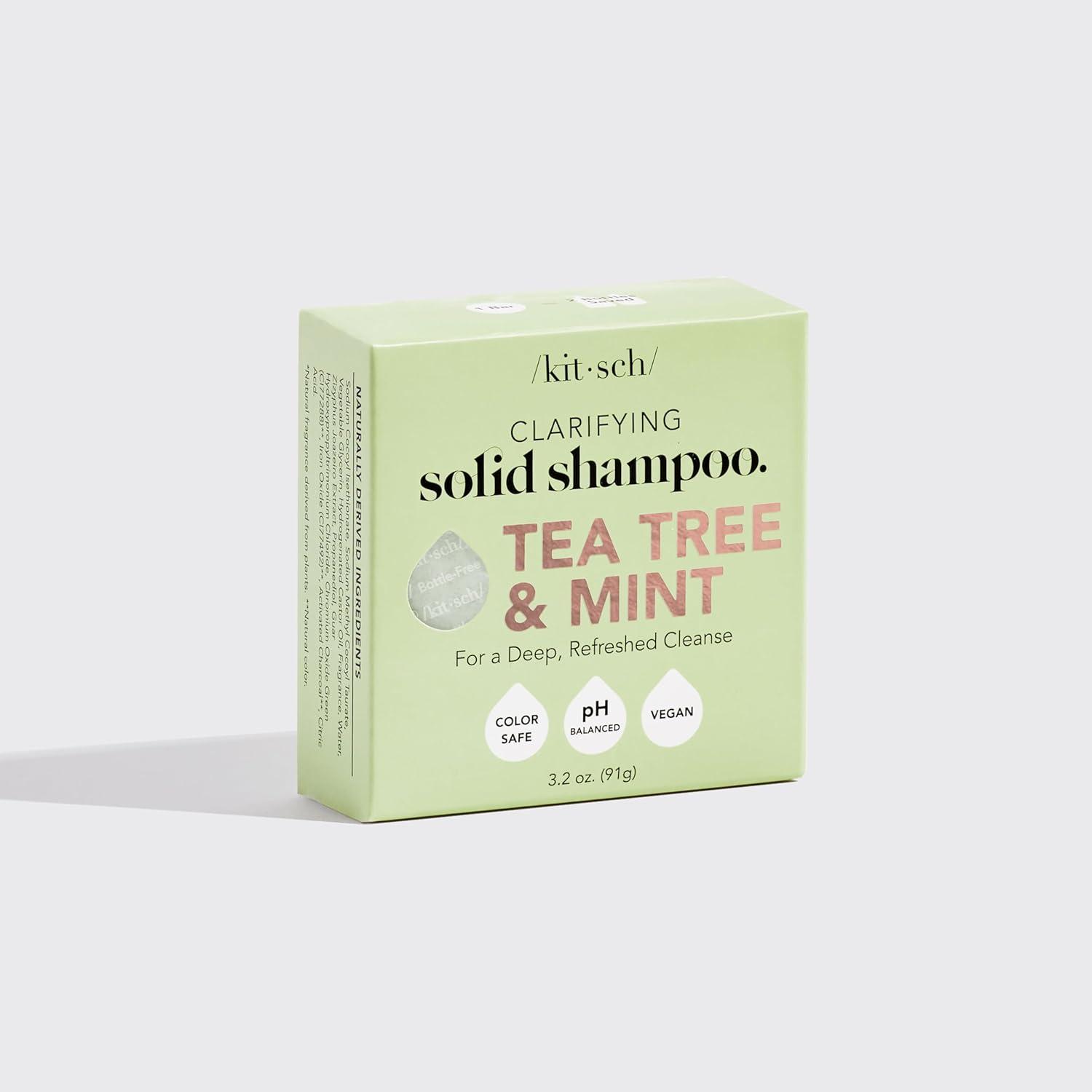 imageKitsch Tea Tree ampamp Mint Shampoo Bar  Anti Dandruff Shampoo for Itchy Scalp and All Hair Types  Natural Hair Shampoo Bar with Mint  Vegan Hair Care Paraben ampamp Sulfate Free Made in USA  32ozTea Tree  Mint Clarifying Shampoo Bar