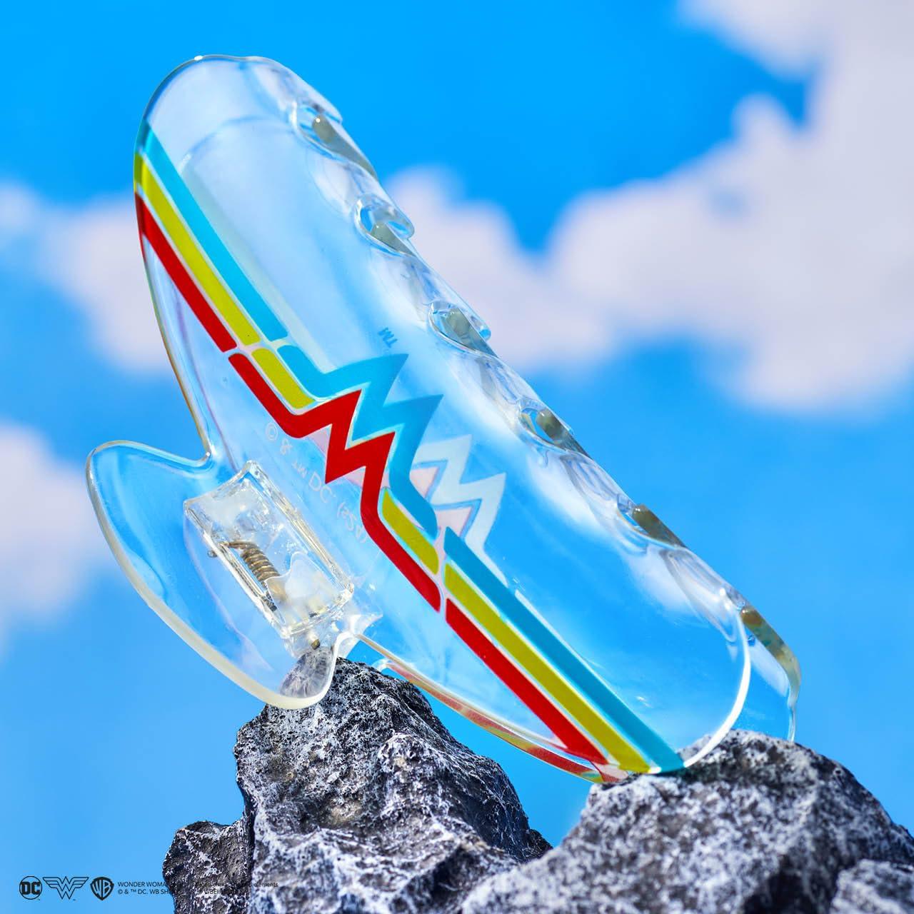 imageKitsch Wonder Woman Clear Acrylic Large Claw Clip Cute Hair Clips for Women Hair Claw Clips for Thick Hair Large Hair Clips for Thin Hair Big Hair Clips for Girls Clear Hair Clips for StylingWonder Woman Clear