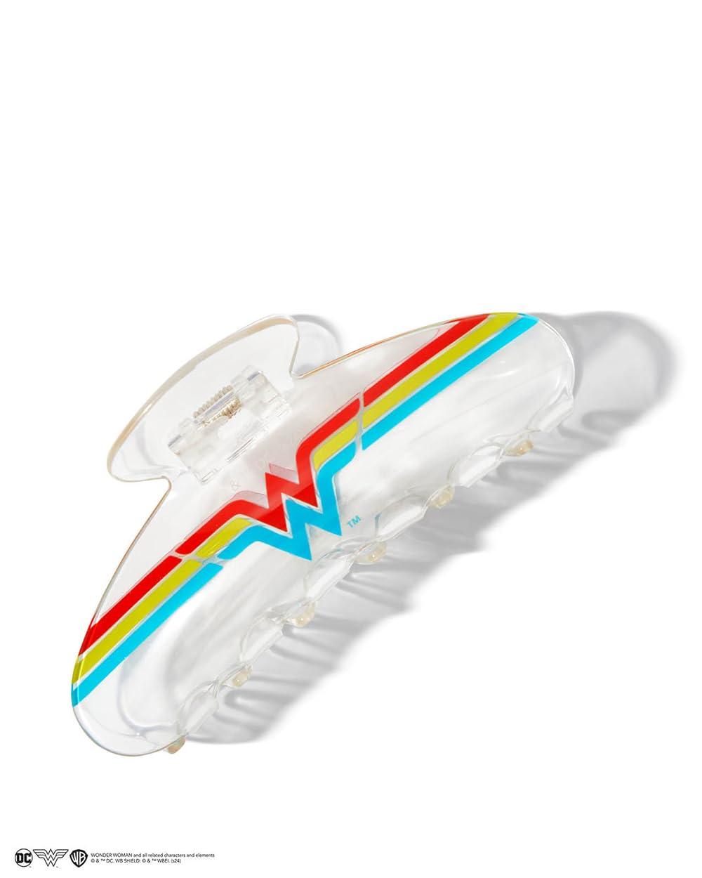 imageKitsch Wonder Woman Clear Acrylic Large Claw Clip Cute Hair Clips for Women Hair Claw Clips for Thick Hair Large Hair Clips for Thin Hair Big Hair Clips for Girls Clear Hair Clips for StylingWonder Woman Clear