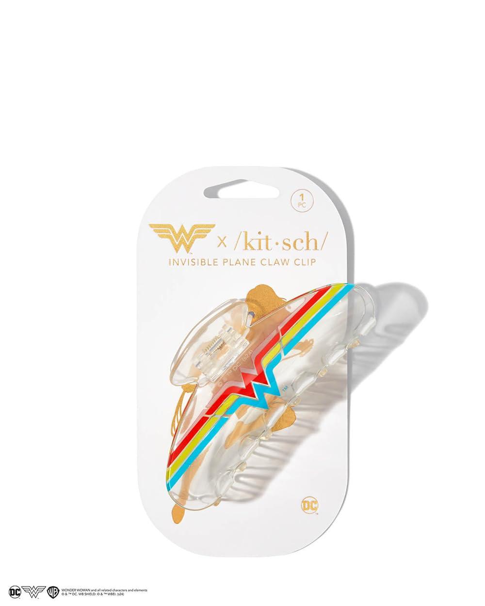 imageKitsch Wonder Woman Clear Acrylic Large Claw Clip Cute Hair Clips for Women Hair Claw Clips for Thick Hair Large Hair Clips for Thin Hair Big Hair Clips for Girls Clear Hair Clips for StylingWonder Woman Clear