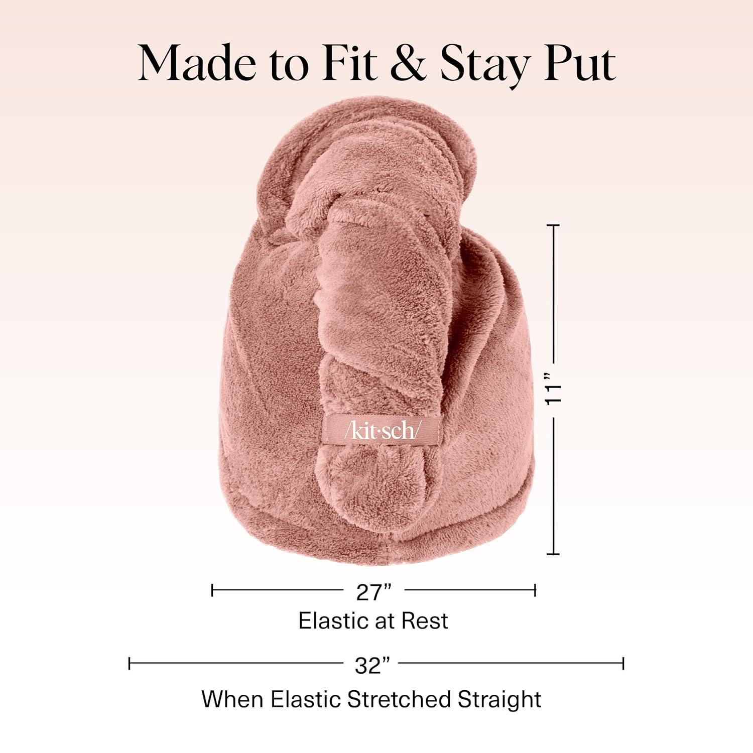 imageKitsch XL Microfiber Hair Towel Wrap for Women  Ultra Absorbent Microfiber Towel for Wet Curly Long or Short Hair  Quick Dry AntiFrizz Hair Wrap  Cherry Print 40x24 inchesTerracotta