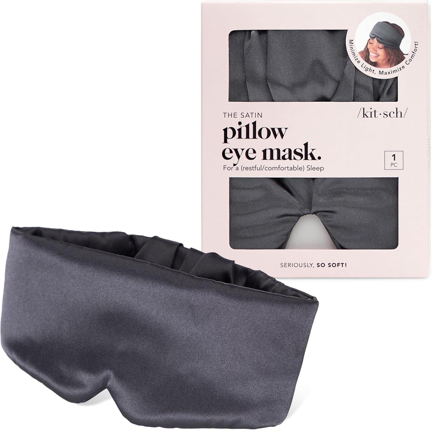 imageKitsch ampamp Disney Satin Sleep Mask  Eye Mask for Sleep Softer Than Silk Satin Sleeping Mask Blindfold and Sleep Masks for Women and Men Eye Care Travel Essentials  Princess PartyCharcoal