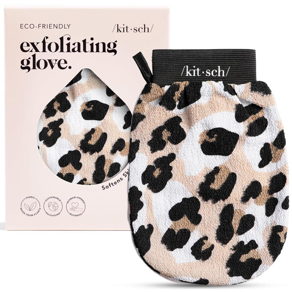 imageKitsch Exfoliating Glove  Korean Exfoliating Mitt ampamp Deep Exfoliating Body Scrubber for Shower Bath  Body Exfoliator Dead Skin Remover  Skin Care for Smooth Renewed Skin  1pc LeopardLeopard