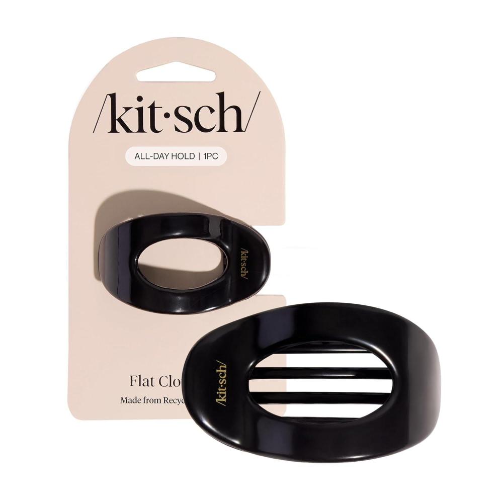 imageKitsch Medium Flat Claw Clips for Women  Stylish Flat Hair Clips Strong Hold for Thick ampamp Fine Hair  NonSlip for Secure Comfortable AllDay Wear  Ideal Gifts for Women  CherrySBlack