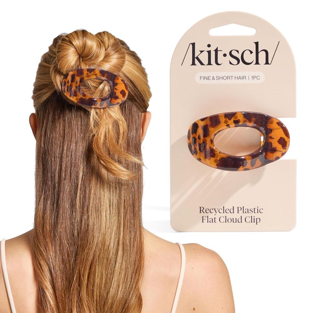 imageKitsch Medium Flat Claw Clips for Women  Stylish Flat Hair Clips Strong Hold for Thick ampamp Fine Hair  NonSlip for Secure Comfortable AllDay Wear  Ideal Gifts for Women  CherrySTortoise