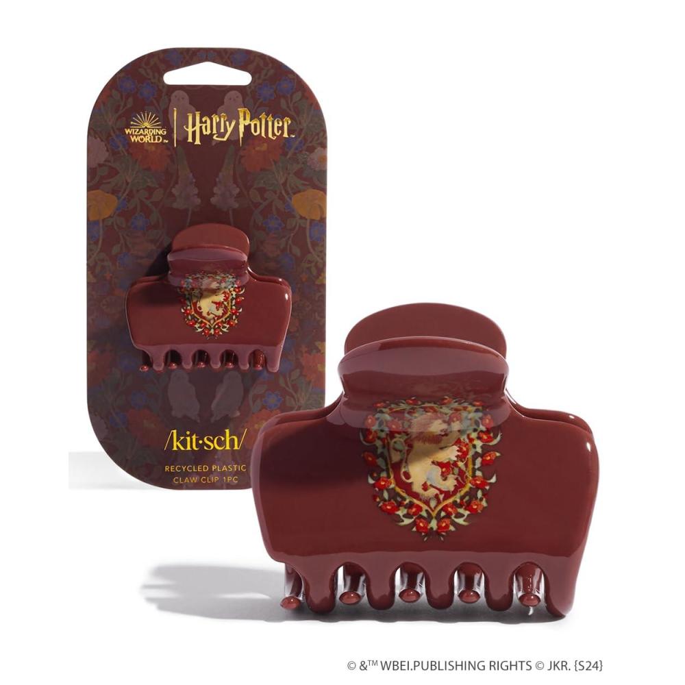 imageKitsch Medium Hair Clips for Women  Strong Hold Claw Clips for Thick or Thin Hair  Recycled Plastic NonSlip Durable  Cherry Print  Ideal Gifts for Women  1pcGryffindor