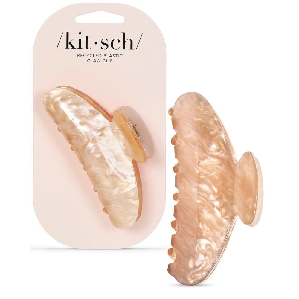 imageKitsch Recycled Plastic Large Claw Clip  Big Marble Hair Clips for Women  Jaw Clips for Girls  Big Claw Clips for Thick Hair 1pc BlondeBlonde
