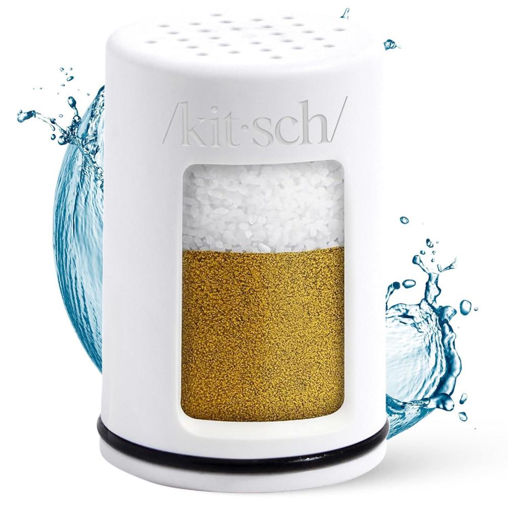 imageKitsch Shower Head Filter for Hard Water  Shower Filter with KDF55 ampamp Calcium Sulfite Helps Reduce Chlorine ampamp Impurities Water Softener  Bathroom Accessories for Healthier Hair ampamp Skin  BlackWhite