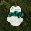 imageElf x Kitsch Scrunchies  No Crease Hair Ties for Girls Scrunchies for Women  2pcs Green Velvet ampamp White Faux Fur