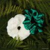imageElf x Kitsch Scrunchies  No Crease Hair Ties for Girls Scrunchies for Women  2pcs Green Velvet ampamp White Faux Fur