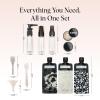 imageKitsch 11 PCS Travel Bottles for Toiletries  Travel Essentials Kit for Shampoo Conditioner Lotion ampamp More  TSA Approved Travel Bottles LeakProof Refillable Travel Size Containers  Black ampamp IvoryBlack Tie Dye