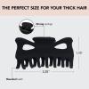 imageKitsch 5 Inch Large Claw Clips for Thick and Long Hair  Strong Grip Jumbo Claw Clip for AllDay Hold  2pcs Matte Oversized Hair Accessories  Ideal Gifts for Women  Black ampamp Tortoise DesignBlack