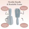 imageKitsch Detangler Brush  Flexible Curly Hair Brush for Women Men ampamp Kids  Detangling Hairbrush with Bendable Frame and UltraSmooth Bristles for Wet or Dry Strands  Soft VioletHaze Blue