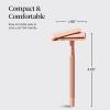 imageKitsch Double Edge Safety Razors for Women and Men Long Metal Handle and Stainless Steel Single Blade Razor with 5 Double Edge Refills for Shaving and Travel Essentials  Terracotta