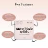 imageKitsch Double Edge Safety Razors for Women and Men with 5 Blade Refills Extra Long Handle ampamp Silicone Cap Reusable Single Blade Razor for Shaving and Travel Essentials  BlackDouble Edge Razor Blades Refills