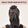 imageKitsch Flat Hair Clips for Women  Strong Hold No Slip Grip Flat Claw Clips For Secure and Comfortable Look  Durable Recycled Plastic Hair Accessories  Ideal Gifts for Women  Black ampamp Tortoise 2pcFlat