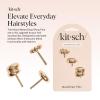 imageKitsch Gold Hair Jewelry for Braids  Lightweight Metal Hair Pins for Women  Stackable Gold Hair Accessories for Everyday or Special Occasions  3pc Set