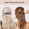 imageKitsch Hair Clips for Women  Recycled Plastic Hair Accessories for Low Ponytail  Matte Ponytail Clips  Creaseless Hair Barrettes for Women  2 Pcs Black and Tortoise