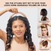 imageKitsch Holiday Hair Hero XL Satin Heatless Styling ampamp Flat Lay Claw  Heatless Curls ampamp Waves Extra Large Curling Rods Satin Scrunchies ampamp Claw Clip for Hair Protection Gifts for Women 4pc set AuraChampagne
