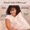 imageKitsch Holiday Satin Pillowcase with Zipper for Hair and Skin Softer Than Silk Pillow Cases 2 Pack Cooling Pillow Covers Machine Washable WrinkleFree Satin Queen Size Set of 2 19quotx26quot BlushCherry Print