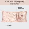 imageKitsch Holiday Satin Pillowcase with Zipper for Hair and Skin Softer Than Silk Pillow Cases 2 Pack Cooling Pillow Covers Machine Washable WrinkleFree Satin Queen Size Set of 2 19quotx26quot BlushCherry Print