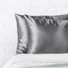 imageKitsch Holiday Satin Pillowcase with Zipper for Hair and Skin Softer Than Silk Pillow Cases 2 Pack Cooling Pillow Covers Machine Washable WrinkleFree Satin Queen Size Set of 2 19quotx26quot BlushCharcoal