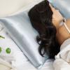 imageKitsch Holiday Satin Pillowcase with Zipper for Hair and Skin Softer Than Silk Pillow Cases 2 Pack Cooling Pillow Covers Machine Washable WrinkleFree Satin Queen Size Set of 2 19quotx26quot BlushHaze Blue