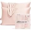 imageKitsch Holiday Satin Pillowcase with Zipper for Hair and Skin Softer Than Silk Pillow Cases 2 Pack Cooling Pillow Covers Machine Washable WrinkleFree Satin Queen Size Set of 2 19quotx26quot BlushBlush