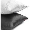 imageKitsch Holiday Satin Pillowcase with Zipper for Hair and Skin Softer Than Silk Pillow Cases 2 Pack Cooling Pillow Covers Machine Washable WrinkleFree Satin Queen Size Set of 2 19quotx26quot BlushCharcoal